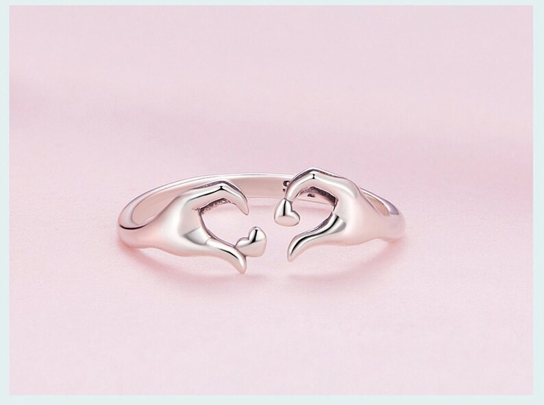 925 Sterling Silver Love Embrace Couple Ring