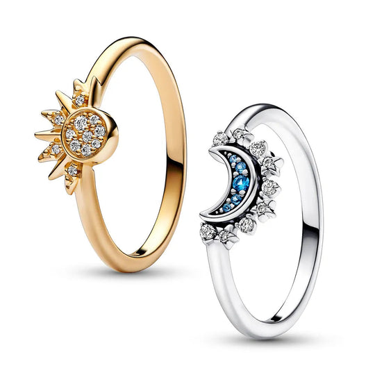 Sun & Moon Crystal Ring Set