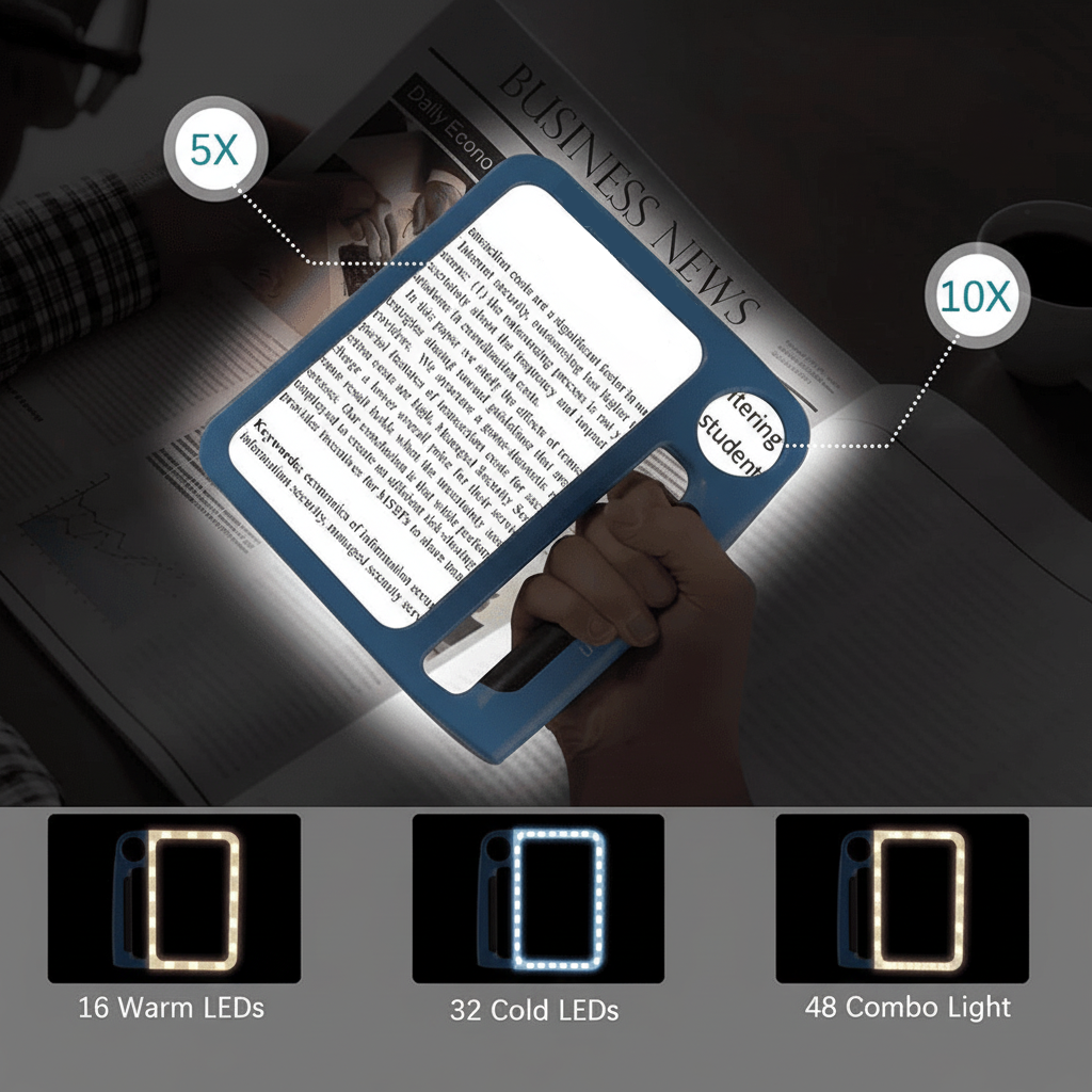 Lupa met LED Verlichting - 5x en 10x Vergroting Comfortabel Lezen