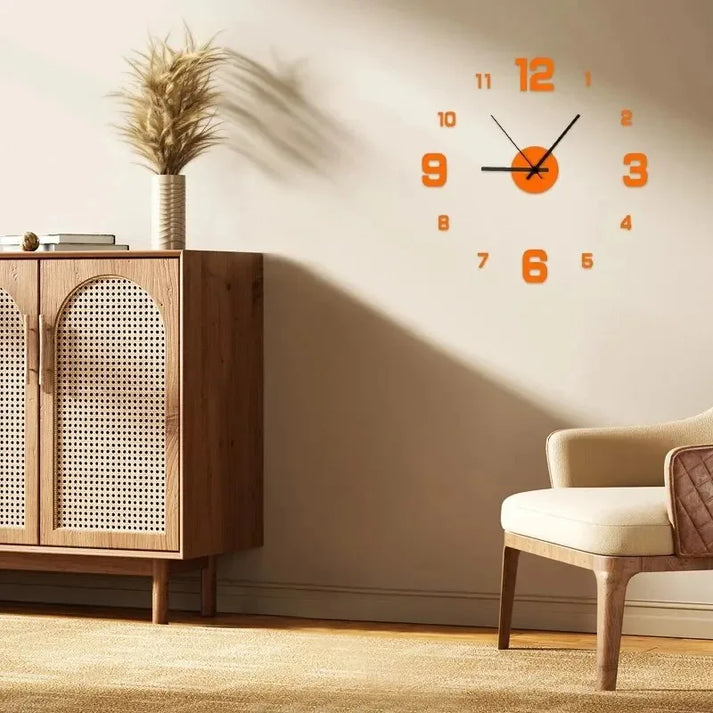 Reloj de pared moderno con espejo