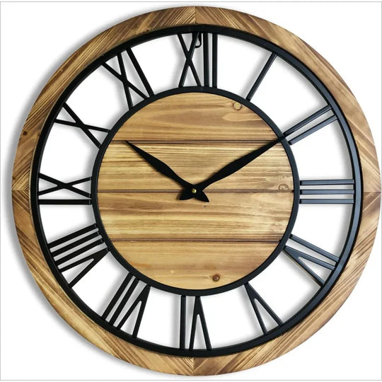Dekorative Holz Wanduhr mit römischen Zahlen