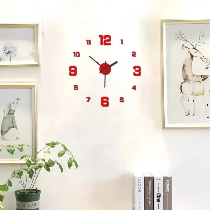 Reloj de pared moderno con espejo