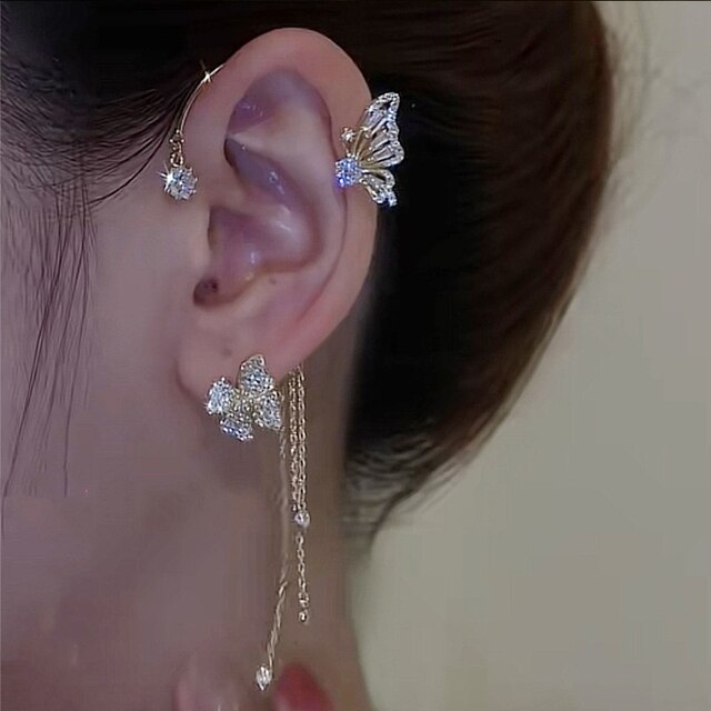 Sparkling Butterfly Ear Clips – Luxury Look without Piercing