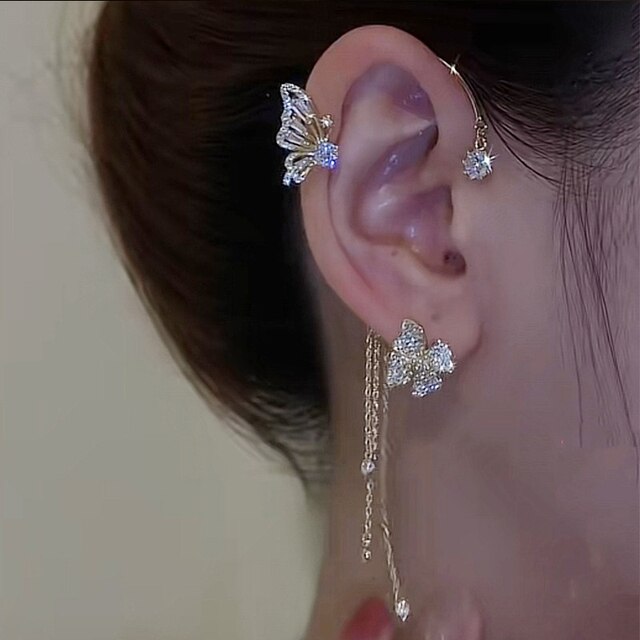Sparkling Butterfly Ear Clips – Luxury Look without Piercing