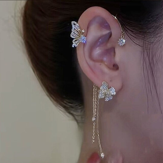 Sparkling Butterfly Ear Clips – Luxury Look without Piercing