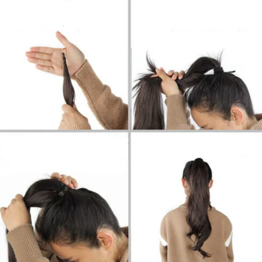 Extension per coda di cavallo | coda di cavallo a doppia treccia lunga con clip per volume e pienezza extra