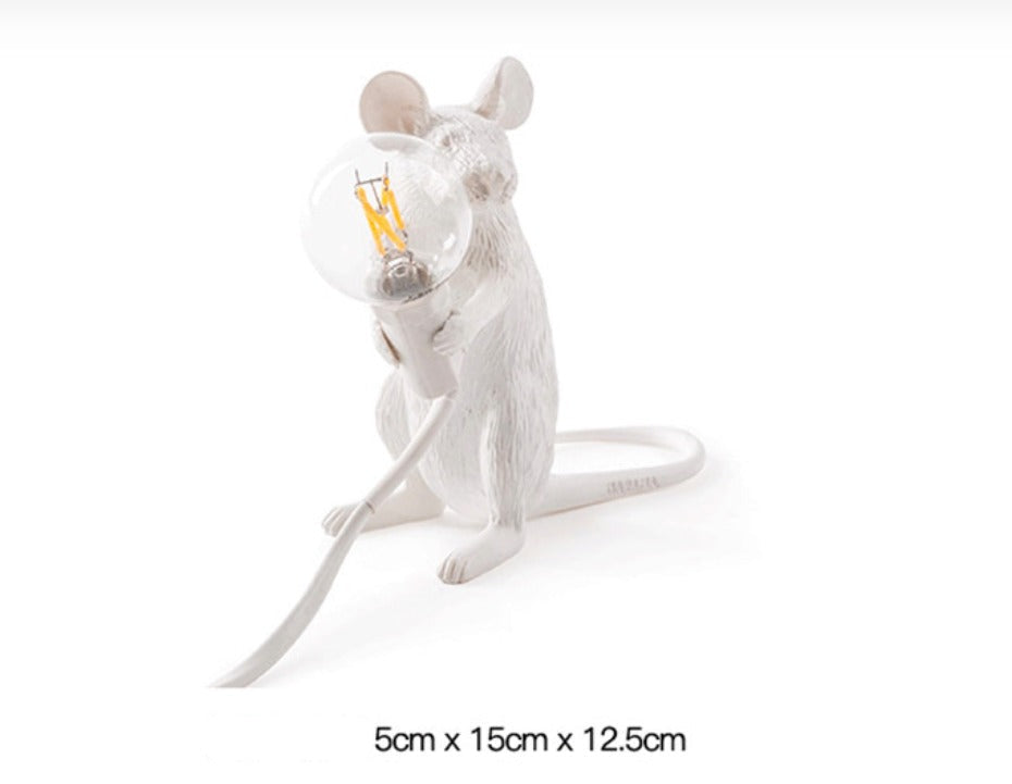 Mouse Desk Lamp | Gold-Colored Resin Table Accent Lighting