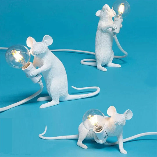 Mouse Desk Lamp | Gold-Colored Resin Table Accent Lighting