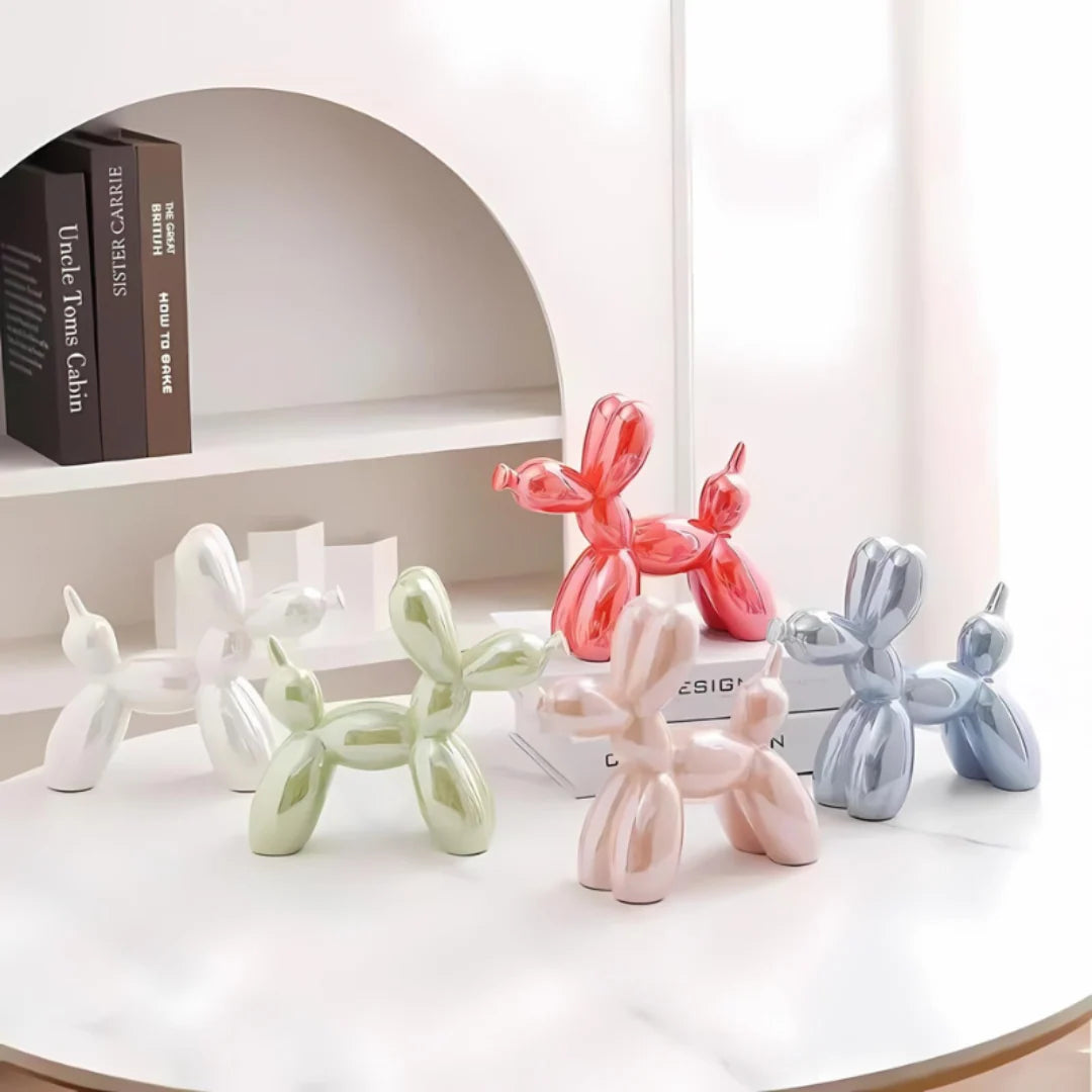 Ballonhond Beeld van Keramiek – Decoratieve Sculptuur voor Interieur