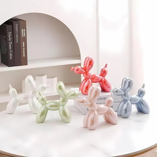 Ballonhond Beeld van Keramiek – Decoratieve Sculptuur voor Interieur
