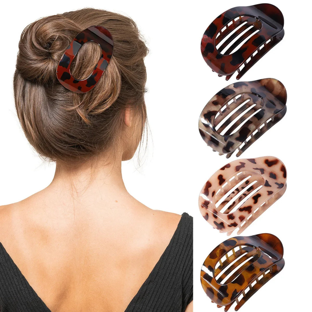 Brenda™ | Mode Ovale Platte Haar Klauw Clips voor Vrouwen Matte Eendenbek Clip Achterkant Broodje Haaraccessoires Eenvoudige Clip Haar ornament