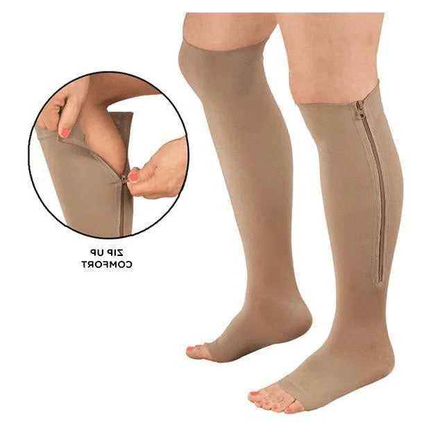 Compressiekousen met Rits Steun & Verlichting