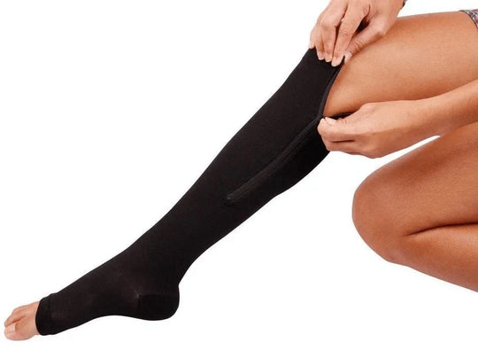 Compressiekousen met Rits Steun & Verlichting