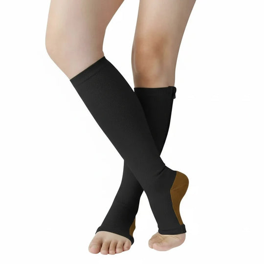 Compressiekousen met Rits Steun & Verlichting
