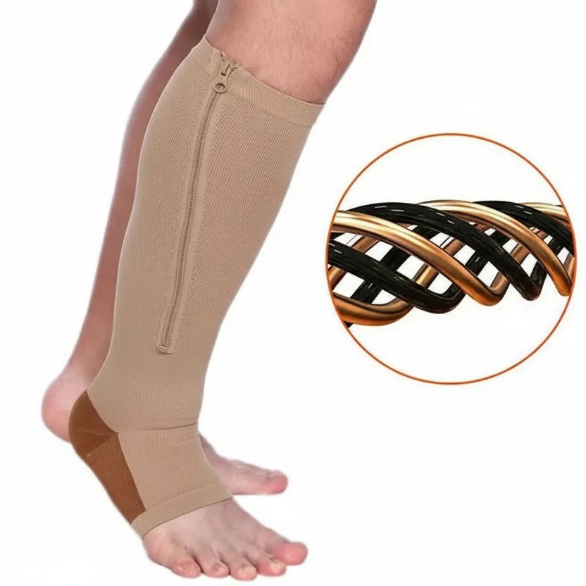 Compressiekousen met Rits Steun & Verlichting