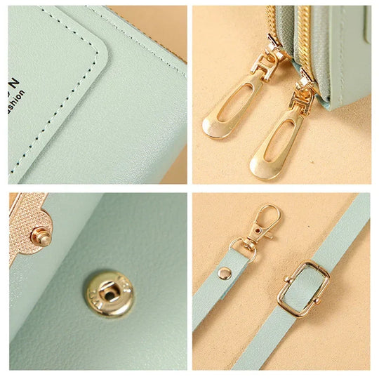 Crossbody Telefoontas Dames – PU Leer met Portemonnee & Verstelbare Band