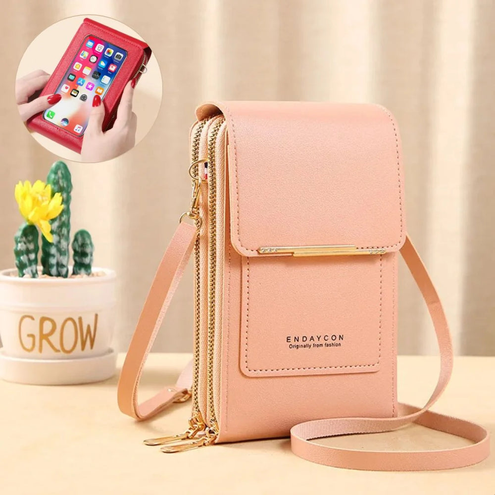 Crossbody Telefoontas Dames – PU Leer met Portemonnee & Verstelbare Band