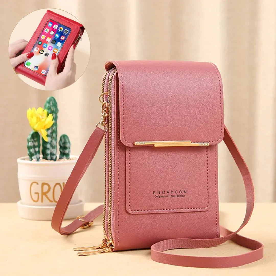 Crossbody Telefoontas Dames – PU Leer met Portemonnee & Verstelbare Band