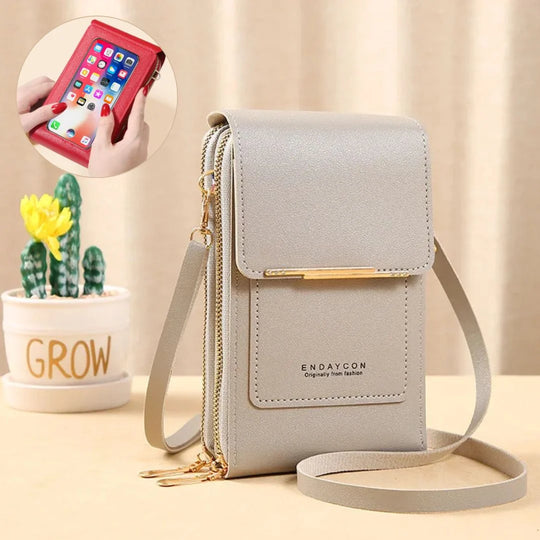 Crossbody Telefoontas Dames – PU Leer met Portemonnee & Verstelbare Band