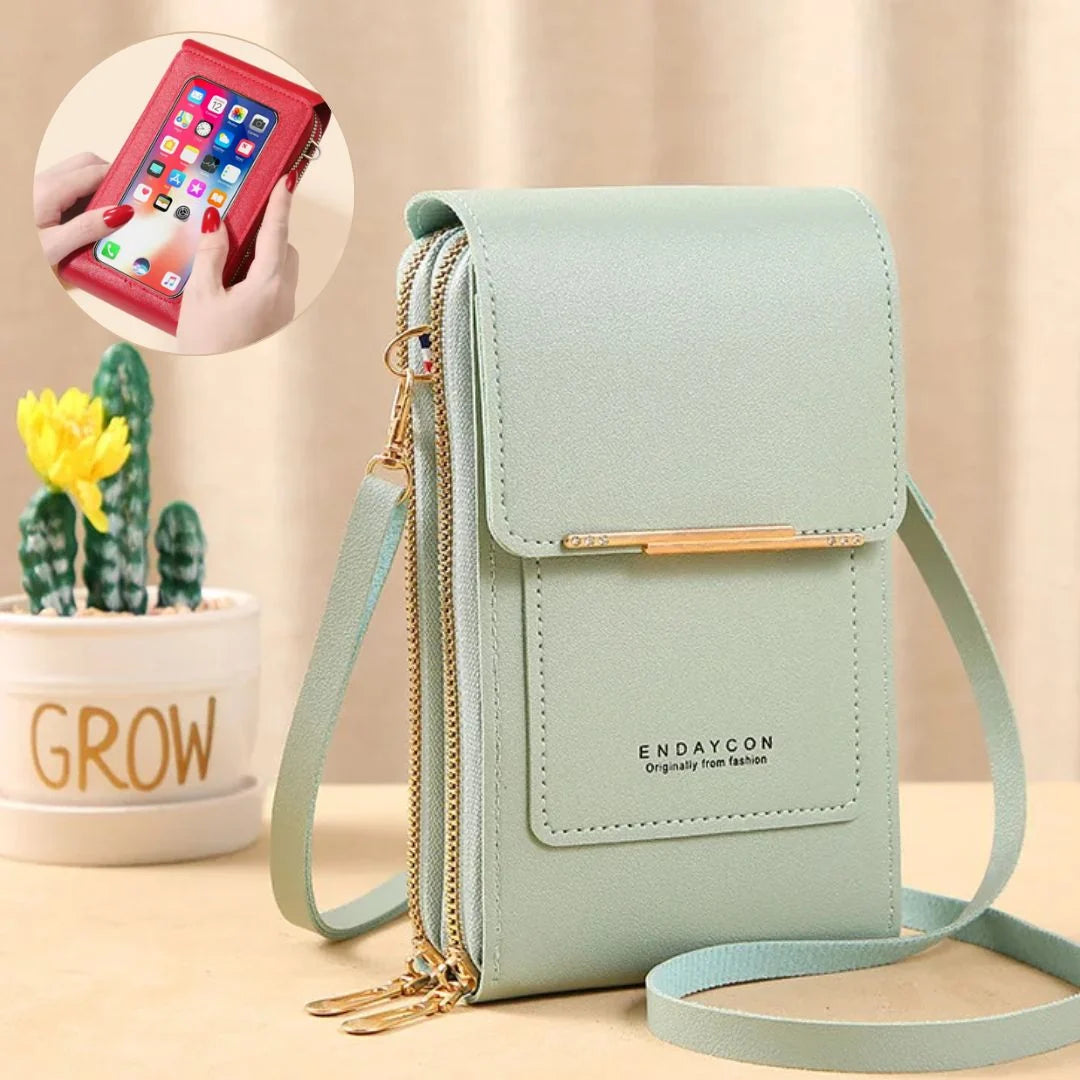 Crossbody Telefoontas Dames – PU Leer met Portemonnee & Verstelbare Band