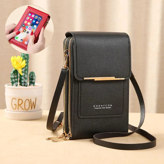 Crossbody Telefoontas voor Dames – PU Leer met Portemonnee