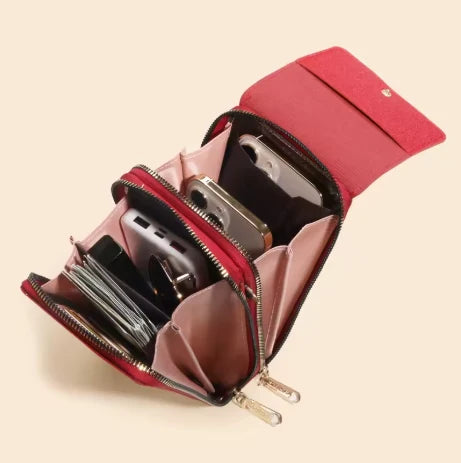 Crossbody Telefoontas voor Dames – PU Leer met Portemonnee