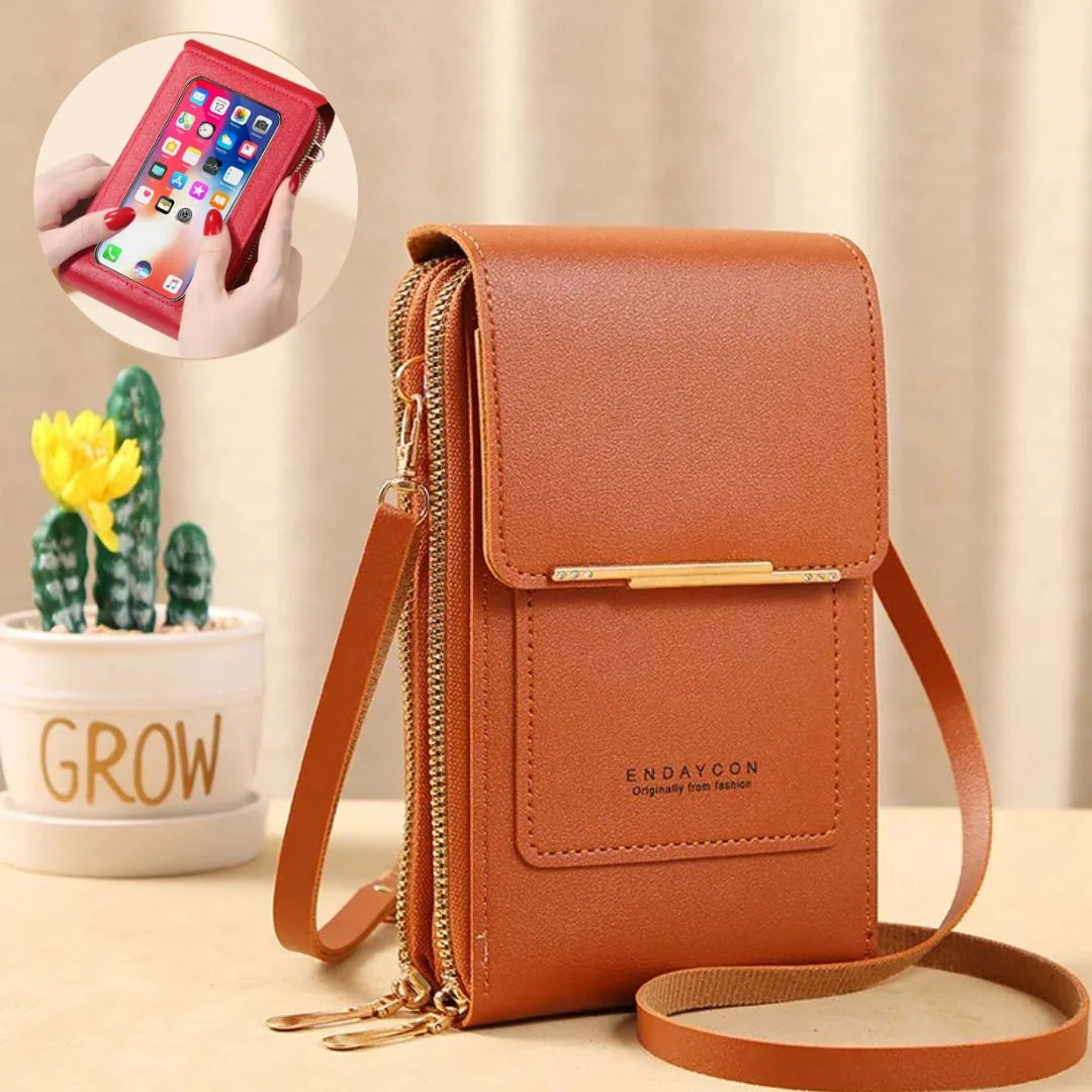 Crossbody Telefoontas voor Dames – PU Leer met Portemonnee