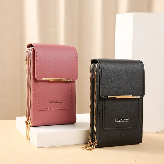 Crossbody Telefoontas voor Dames – PU Leer met Portemonnee