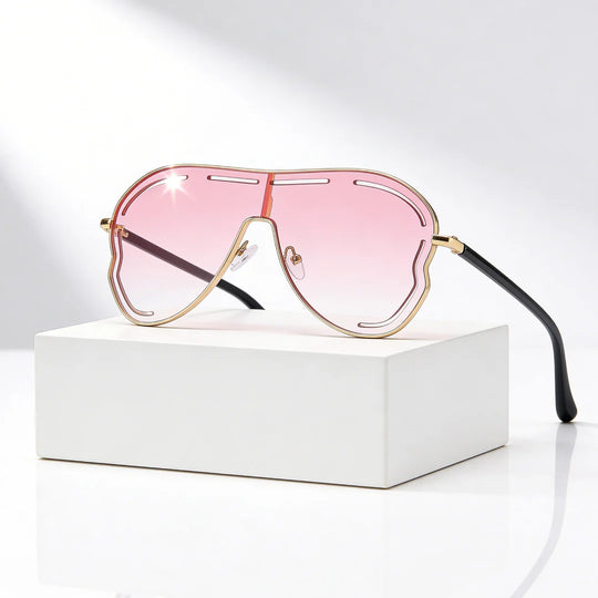 DAHLIASCHILD | Shield Gradient Aviator-zonnebril | UV400 Goud