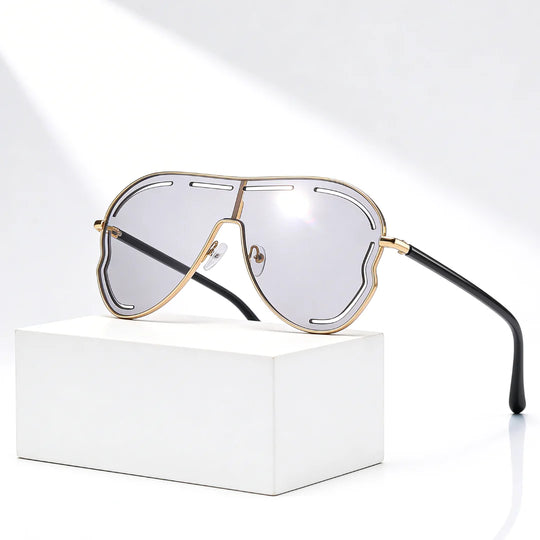 DAHLIASCHILD | Shield Gradient Aviator-zonnebril | UV400 Goud