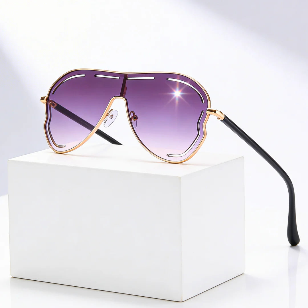 DAHLIASCHILD | Shield Gradient Aviator-zonnebril | UV400 Goud