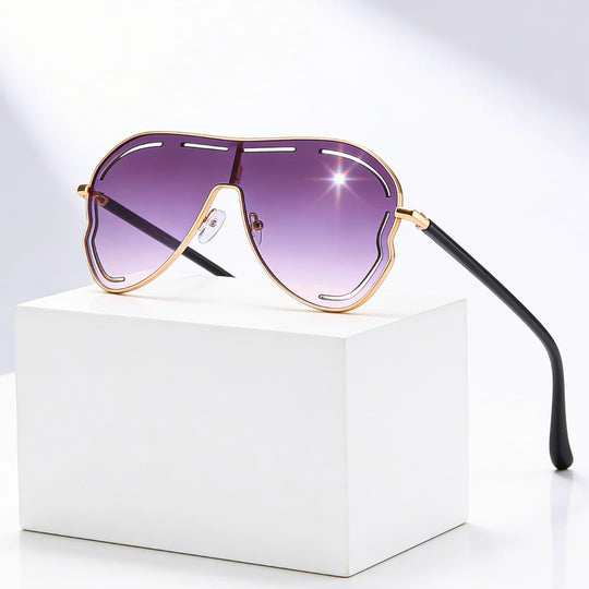 DAHLIASCHILD | Shield Gradient Aviator-zonnebril | UV400 Goud
