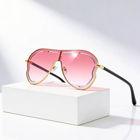 DAHLIASCHILD | Shield Gradient Aviator-zonnebril | UV400 Goud