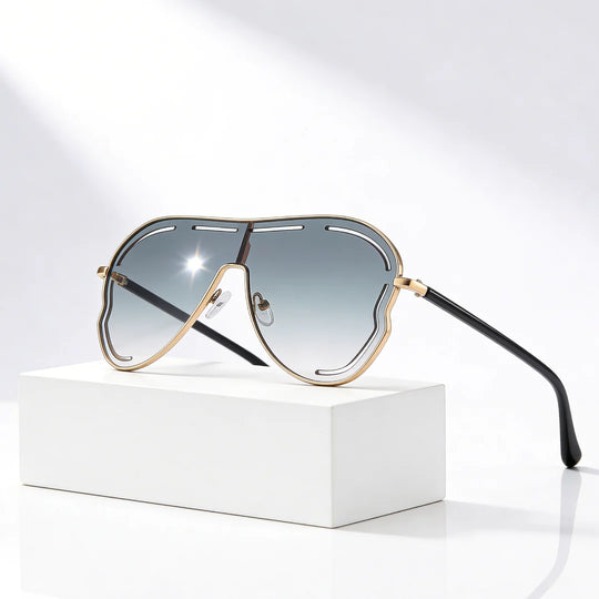 DAHLIASCHILD | Shield Gradient Aviator-zonnebril | UV400 Goud
