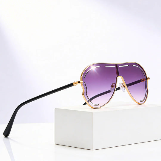 DAHLIASCHILD | Shield Gradient Aviator-zonnebril | UV400 Goud