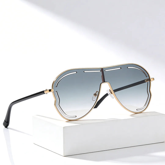 DAHLIASCHILD | Shield Gradient Aviator-zonnebril | UV400 Goud