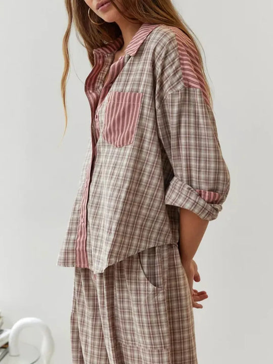 Dames Pyjamaset – Tweedelig Model van Zachte Katoenmix