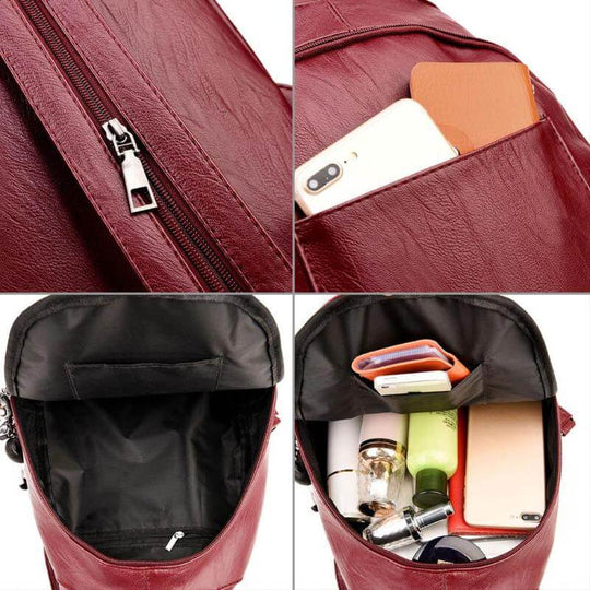 Dames Rugzak – Waterafstotend Leer, Elegant & Ruim
