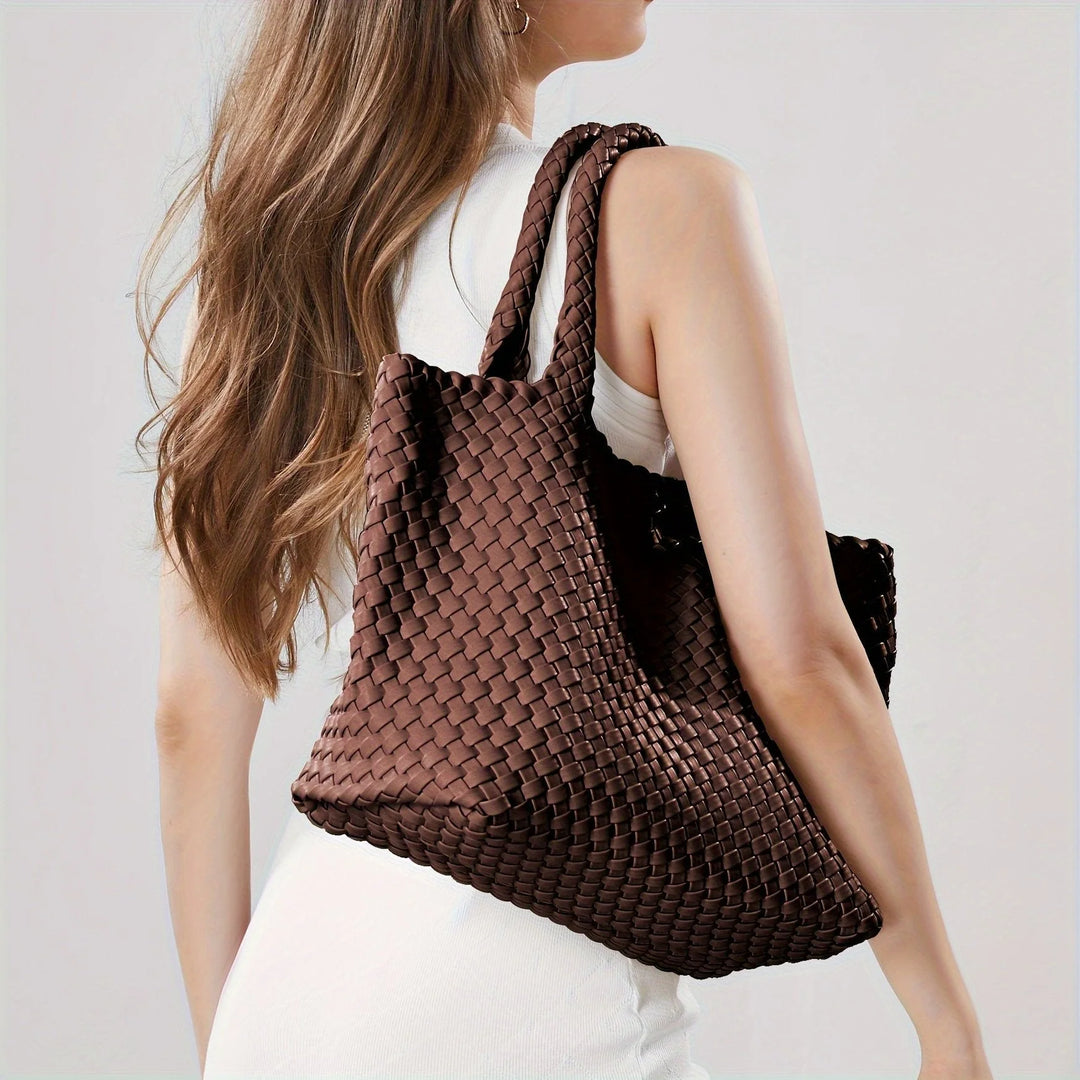Dames Shopper Tas Gevlochten met Dubbele Hengsels