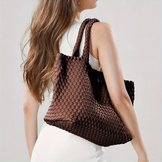 Dames Shopper Tas Gevlochten met Dubbele Hengsels