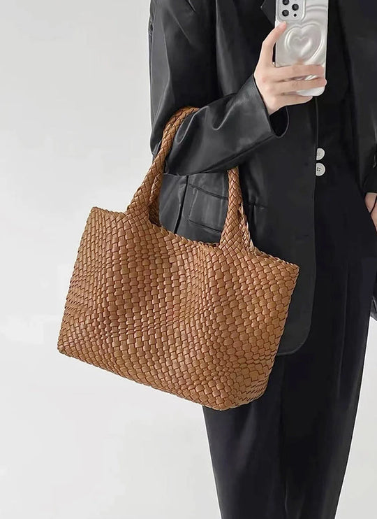 Dames Shopper Tas Gevlochten met Dubbele Hengsels