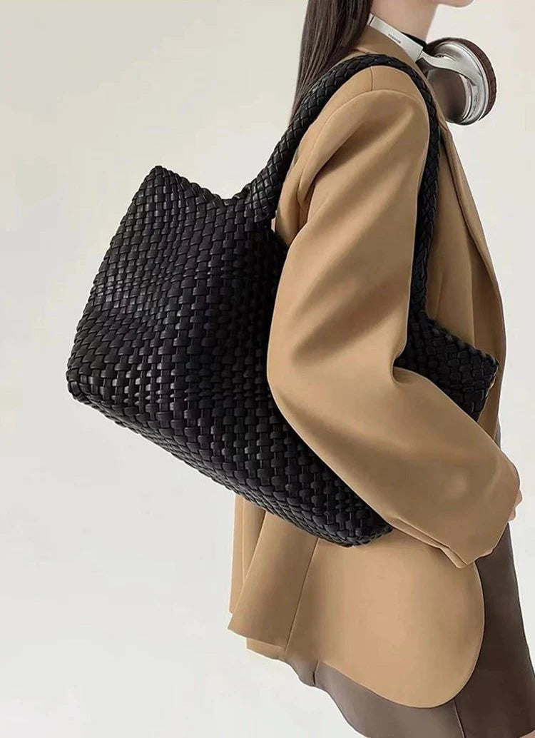 Dames Shopper Tas Gevlochten met Dubbele Hengsels