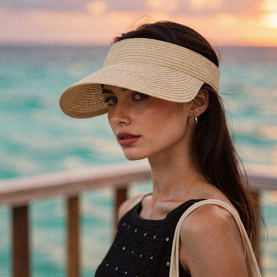 Dames Zomerhoed met Brede Rand - Visor Strandhoed