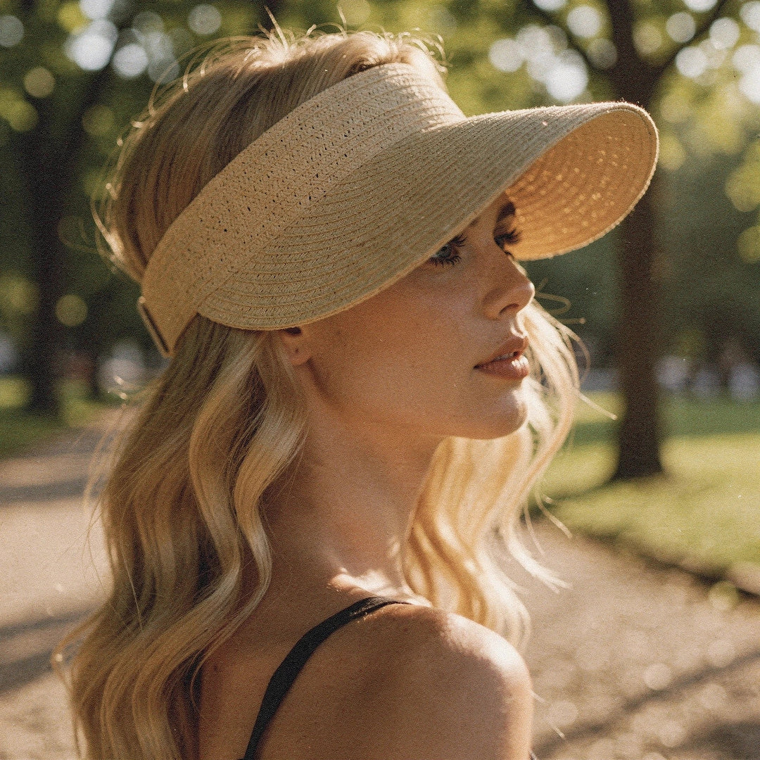 Dames Zomerhoed met Brede Rand - Visor Strandhoed