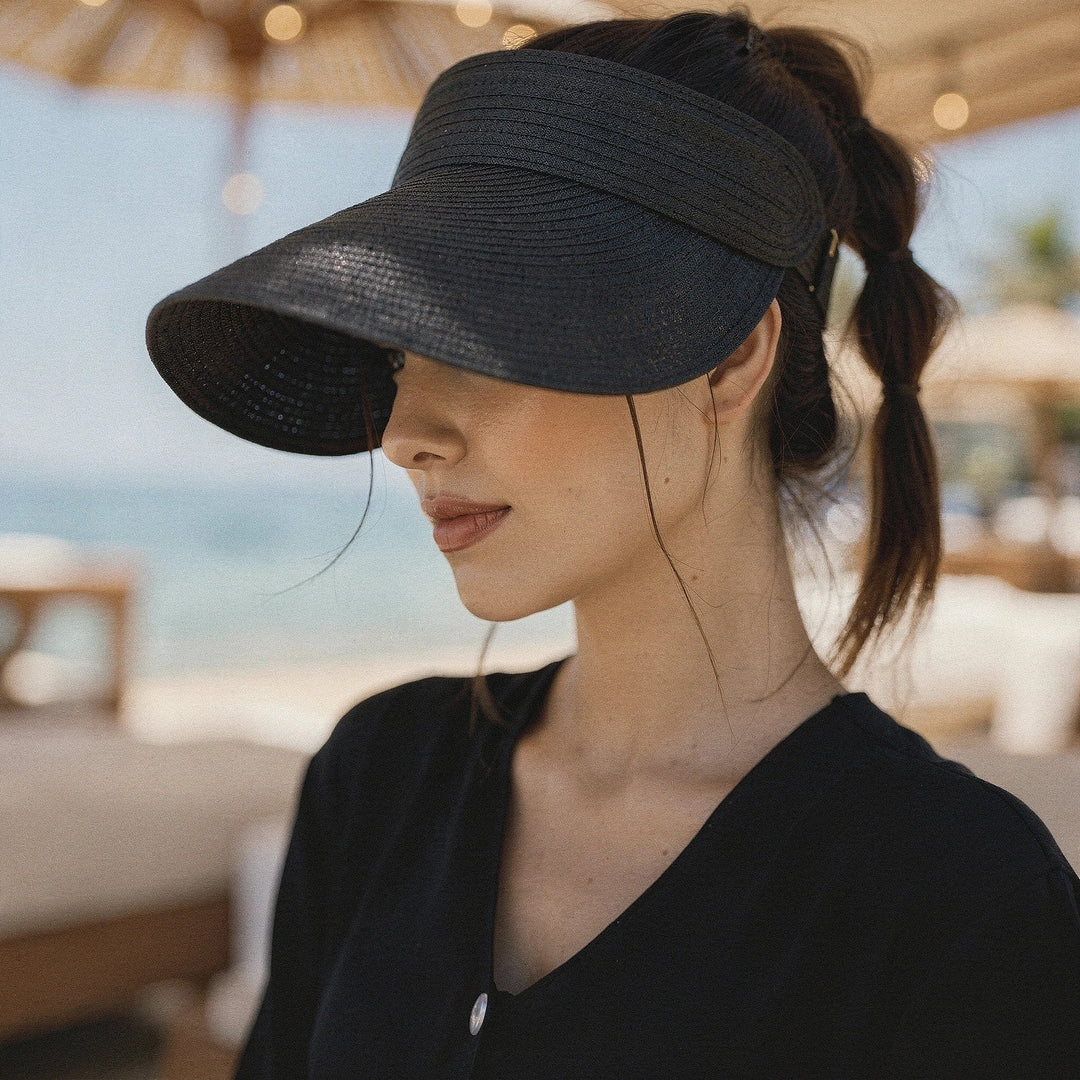 Dames Zomerhoed met Brede Rand - Visor Strandhoed