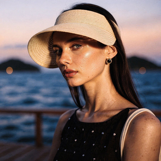 Dames Zomerhoed met Brede Rand - Visor Strandhoed