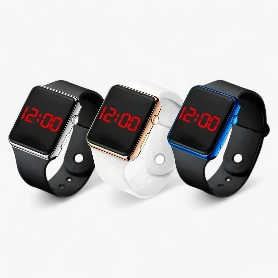 Digitaal LED Horloge met Siliconen Band – Sportief & Waterbestendig