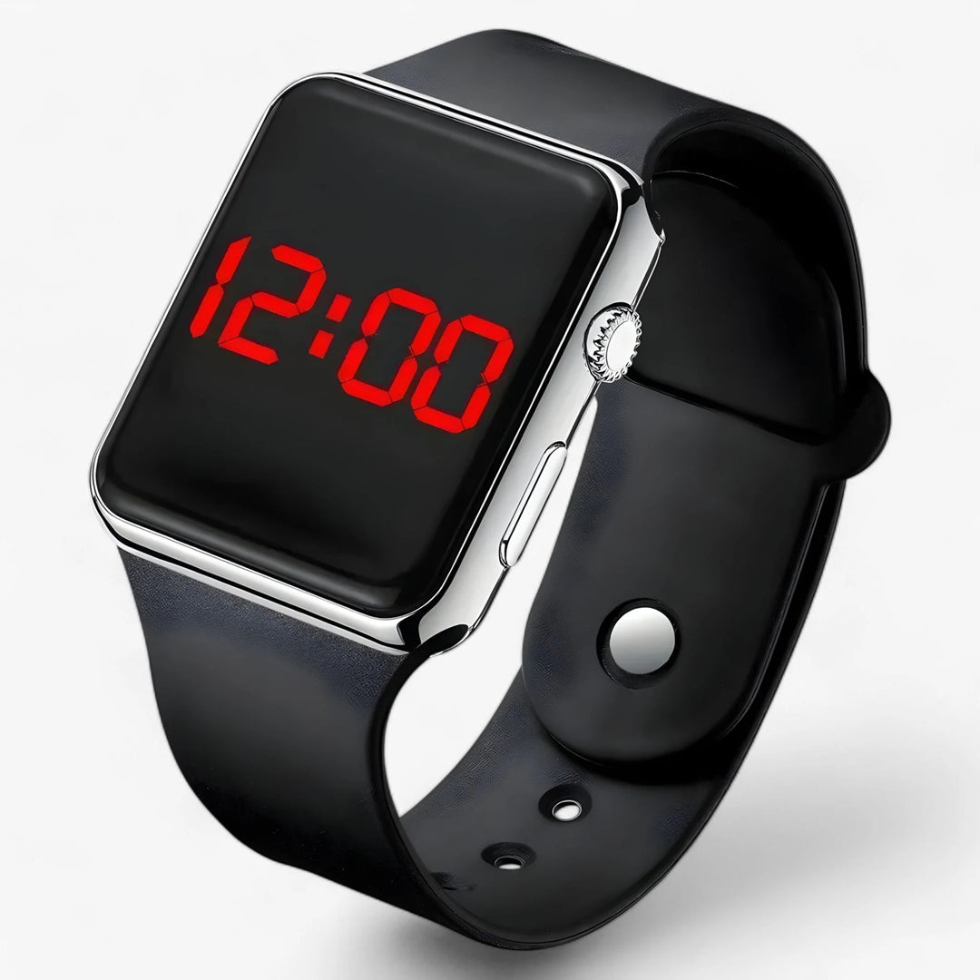 Digitaal LED Horloge met Siliconen Band – Sportief & Waterbestendig