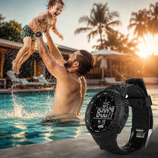 Digitaal Sporthorloge – Waterdicht & Schokbestendig met LED, Alarm en Stopwatch