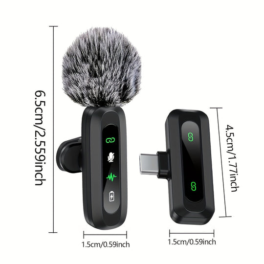 Draadloze Dasspeldmicrofoon met USB-C - Compact voor Podcasts en Vloggen